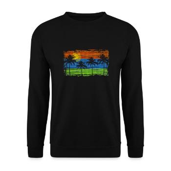 Palms & Stripes - Unisex Sweatshirt - black - Front - Alina (178cm) & Michal (187cm)