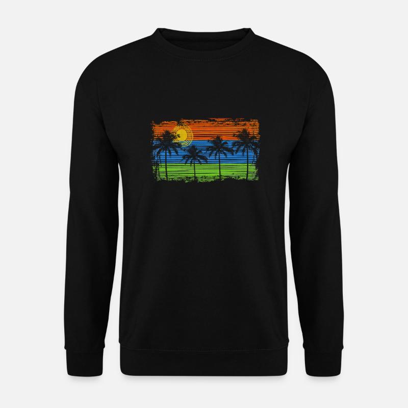 Palmen & Streifen - Unisex Pullover - Schwarz