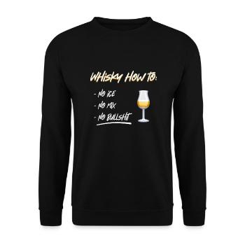 Whisky how to - Unisex Pullover - Schwarz - Vorne - Alina (178cm) & Michal (187cm)