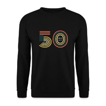 50e anniversaire - Sweat-shirt Unisexe - noir - Devant - Alina (178cm) & Michal (187cm)