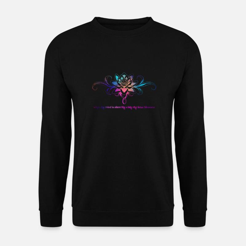 Lotus Blume - Unisex Pullover - Schwarz