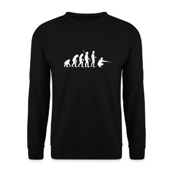 Boule Petanque: Evolution Boulespieler - Geschenk - Unisex Pullover - Schwarz - Vorne - Alina (178cm) & Michal (187cm)