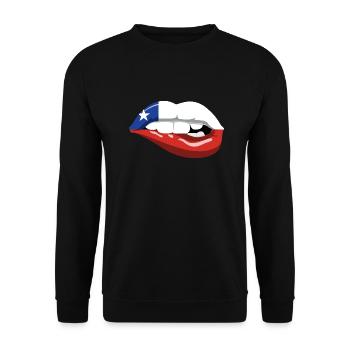 Chili Drapeau des lèvres Amérique du Sud Drapeau chilien - Sweat-shirt Unisexe - noir - Devant - Alina (178cm) & Michal (187cm)