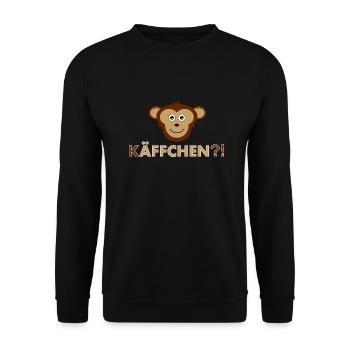 Käffchen Äffchen - Unisex Pullover - Schwarz - Vorne - Alina (178cm) & Michal (187cm)
