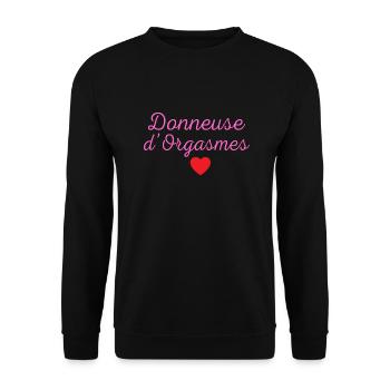 145AC307 81F3 4F97 9B02 F61B83561309 - Sweat-shirt Unisexe - noir - Devant - Alina (178cm) & Michal (187cm)