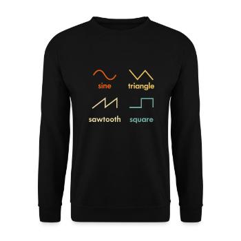 Sine Triangle Sawtooth square Synthesizer Music - Unisex Sweatshirt - black - Front - Alina (178cm) & Michal (187cm)