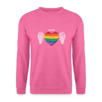 Rainbow Heart Wing LGBT LGBT Gay Pride Vintage - Unisex Sweatshirt - pink - Front