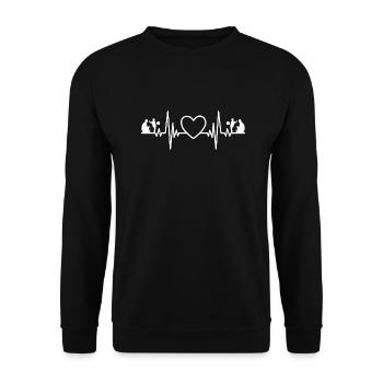 Father Child Daddy Heartbeat Son Football Family - Unisex Sweatshirt - black - Front - Alina (178cm) & Michal (187cm)