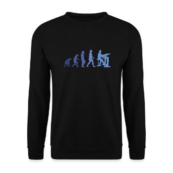 Bauzeichner Evolution Bauherr Architekt Bauleiter - Unisex Pullover - Schwarz - Vorne - Alina (178cm) & Michal (187cm)