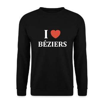 i love béziers - Sweat-shirt Unisexe - noir - Devant - Alina (178cm) & Michal (187cm)