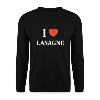 i love Lasagne - Sweat-shirt Unisexe - noir - Devant - Alina (178cm) & Michal (187cm)