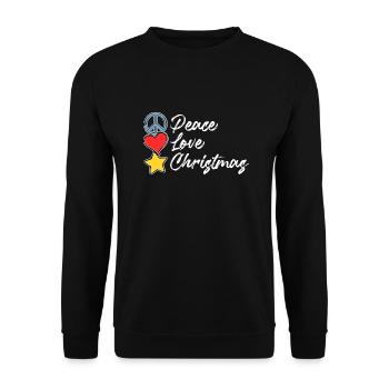 peace love christmas - Unisex Sweatshirt - black - Front - Alina (178cm) & Michal (187cm)