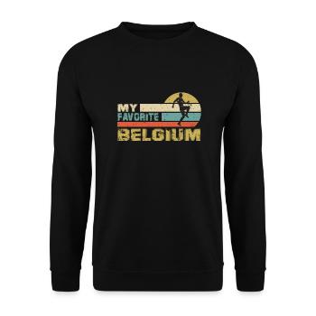 Belgium Soccer Football 2022 WM - Sweat-shirt Unisexe - noir - Devant - Alina (178cm) & Michal (187cm)