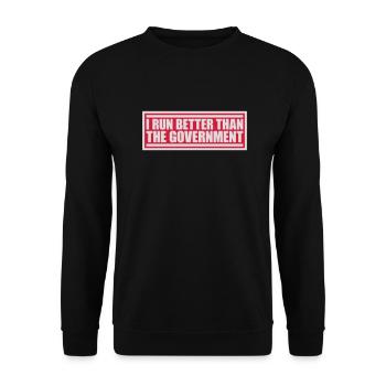 run better than government - Unisex Pullover - Schwarz - Vorne - Alina (178cm) & Michal (187cm)