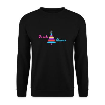 Fresh Noël - Design de Noël des années 80 - Sweat-shirt Unisexe - noir - Devant - Alina (178cm) & Michal (187cm)