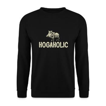 Chasse au sanglier chasseur sanglier - Sweat-shirt Unisexe - noir - Devant - Alina (178cm) & Michal (187cm)