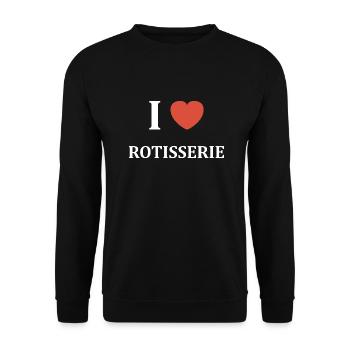 i love rotisserie - Sweat-shirt Unisexe - noir - Devant - Alina (178cm) & Michal (187cm)