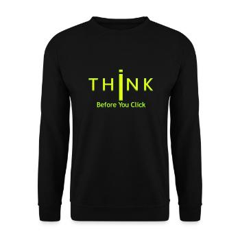 Réfléchissez avant de réfléchir avant de citer mème drôle populaire - Sweat-shirt Unisexe - noir - Devant - Alina (178cm) & Michal (187cm)