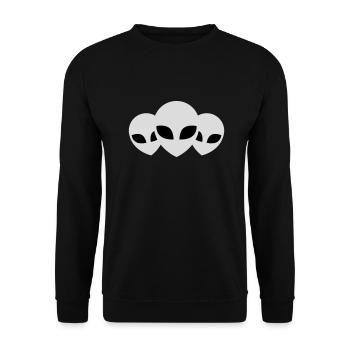 Team 3 Aliens Friends - Unisex Sweatshirt - black - Front - Alina (178cm) & Michal (187cm)