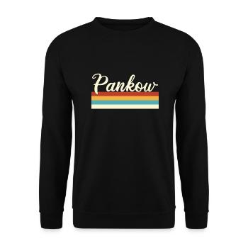 Pankow - Berlin - Retro - Vintage - Balken - Unisex Pullover - Schwarz - Vorne - Alina (178cm) & Michal (187cm)