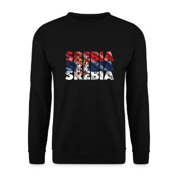 Serbia - Unisex Pullover - Schwarz - Vorne - Alina (178cm) & Michal (187cm)