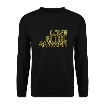 LOVE is the ANSWER 06 blackKgelb - Unisex Sweatshirt - black - Front - Alina (178cm) & Michal (187cm)