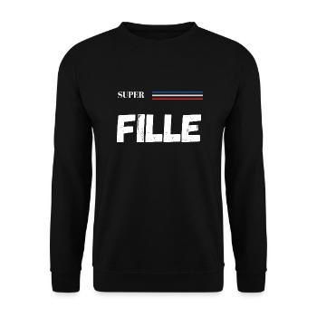 super fille - t-shirt assorti - Sweat-shirt Unisexe - noir - Devant - Alina (178cm) & Michal (187cm)