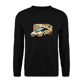 8 Bit Retro Transporter in retro Pixel Graphics - Unisex Sweatshirt - black - Front - Alina (178cm) & Michal (187cm)