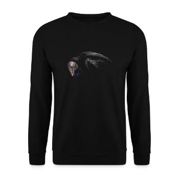 The terrible vulture with the red eye - Unisex Sweatshirt - black - Front - Alina (178cm) & Michal (187cm)