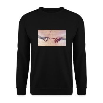 Hand des Roboters - Unisex Pullover - Schwarz - Vorne - Alina (178cm) & Michal (187cm)