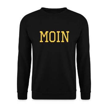 Moin lustige Sprüche - Unisex Pullover - Schwarz - Vorne - Alina (178cm) & Michal (187cm)