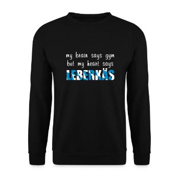 My heart says Leberkäs - Unisex Sweatshirt - black - Front - Alina (178cm) & Michal (187cm)