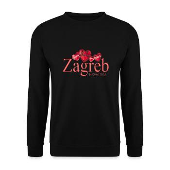 Kroatien hrvatska kroatien hrv reisen europa zagreb - Unisex Pullover - Schwarz - Vorne - Alina (178cm) & Michal (187cm)