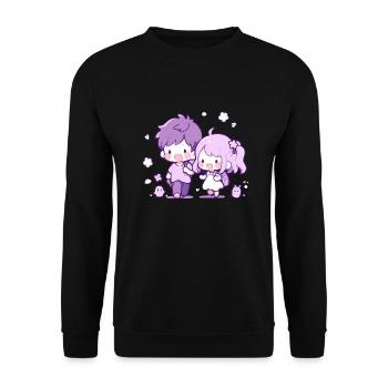 Sibling Love - Heartfelt Design for Family - Unisex Sweatshirt - black - Front - Alina (178cm) & Michal (187cm)
