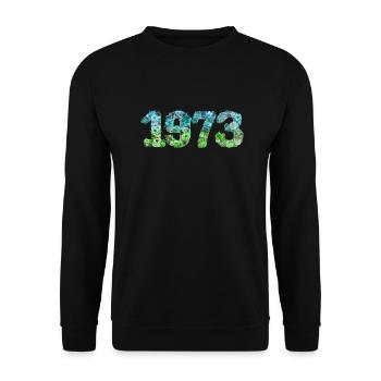 50e anniversaire vintage rétro Né en 1973 Anniversaire - Sweat-shirt Unisexe - noir - Devant - Alina (178cm) & Michal (187cm)