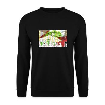 Es gut haben. - Unisex Pullover - Schwarz - Vorne - Alina (178cm) & Michal (187cm)