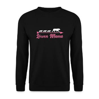 Mutter Löwen Mama - Unisex Pullover - Schwarz - Vorne - Alina (178cm) & Michal (187cm)