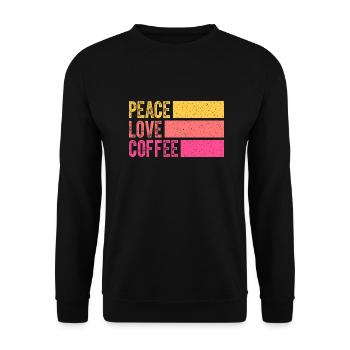 Boire Café Paix Amour Café Chemise Amateur De Café - Sweat-shirt Unisexe - noir - Devant - Alina (178cm) & Michal (187cm)