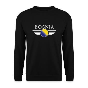 Bosnien T-Shirt: Vielfalt vereint auf einem Shirt - Unisex Pullover - Schwarz - Vorne - Alina (178cm) & Michal (187cm)