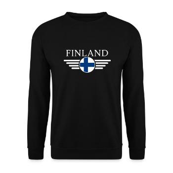 Finland T-Shirt: Design, Nature, Memorability - Unisex Sweatshirt - black - Front - Alina (178cm) & Michal (187cm)