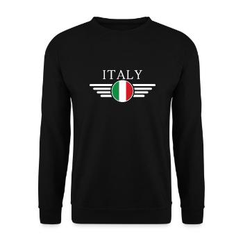 Italy T-Shirt: Elegance, History, Dolce Vita - Unisex Sweatshirt - black - Front - Alina (178cm) & Michal (187cm)