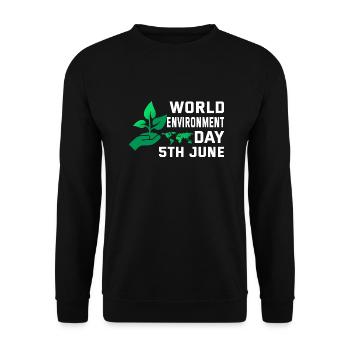 Feiern Sie den Weltumwelttag - Unisex Pullover - Schwarz - Vorne - Alina (178cm) & Michal (187cm)