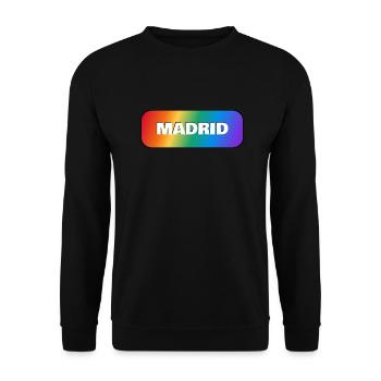 Gay Pride Madrid Espagne LGBTQ - Sweat-shirt Unisexe - noir - Devant - Alina (178cm) & Michal (187cm)