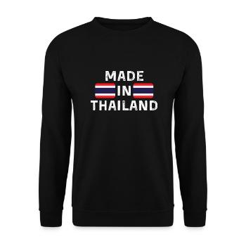 Made in Thailand - Thail Flag - Unisex Sweatshirt - black - Front - Alina (178cm) & Michal (187cm)