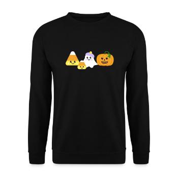 Halloween-Set - Unisex Pullover - Schwarz - Vorne - Alina (178cm) & Michal (187cm)