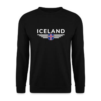 J’aime l’Islande Design T-Shirt Tenue - Sweat-shirt Unisexe - noir - Devant - Alina (178cm) & Michal (187cm)