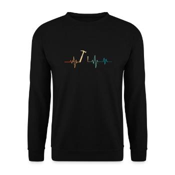 Carpenter heartbeat - gift idea - Unisex Sweatshirt - black - Front - Alina (178cm) & Michal (187cm)