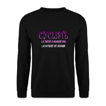 CYCLIST The sweat of today the cycling victory - Unisex Sweatshirt - black - Front - Alina (178cm) & Michal (187cm)