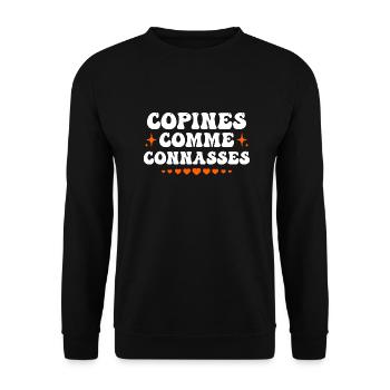 copines comme connasses - Sweat-shirt Unisexe - noir - Devant - Alina (178cm) & Michal (187cm)