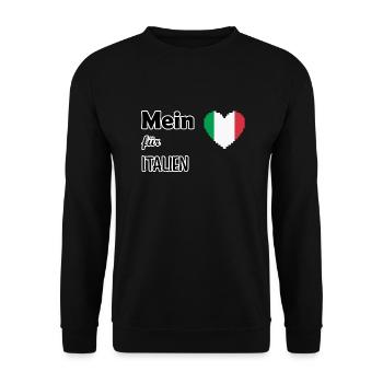 Mein Herz für Italien - Unisex Pullover - Schwarz - Vorne - Alina (178cm) & Michal (187cm)